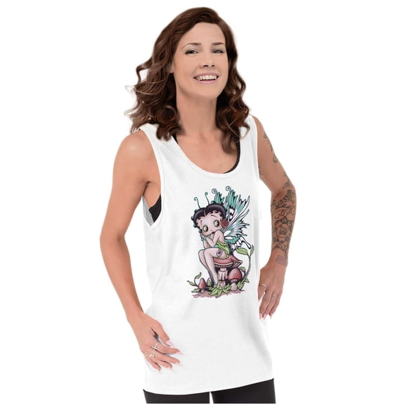 Betty Boop Cartoon Mushroom Pixie Tank Top Tee Shirt Women Brisco Brands S