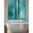 thumbnail image 5 of Teal Abstract Sheer Curtains for Living Room Bedroom, Light-filtering Sheer Curtain, Vintage Graffiti Rod Pocket Voile Window Treatment Drapes, 52’’Wx72’’L, 2 Panels Set, 5 of 7