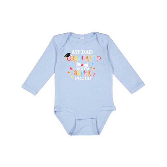 Inktastic My Dad Graduated and I'm Super Proud Boys or Girls Long Sleeve Baby Bodysuit