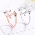 thumbnail image 3 of Sterling Silver Fox Ring For Women Animal Zodiac Jewelry Electroplated Ring Gift For Her Fashion Cute Ring Gift, 3 of 4