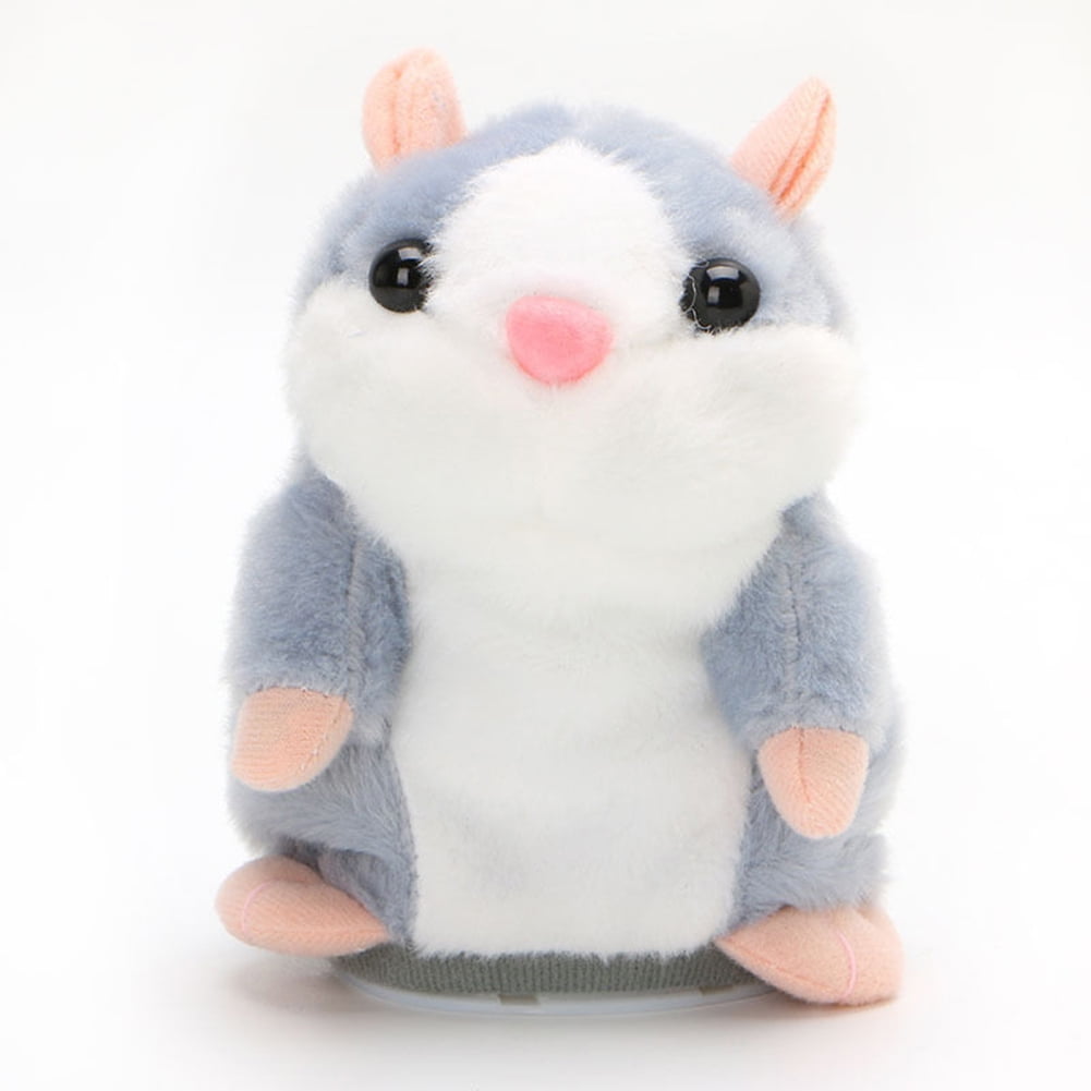 Gray Cute Talking Nod Hamster Mouse Record Chat Pet Plush Toy Kids Frugal Gift 