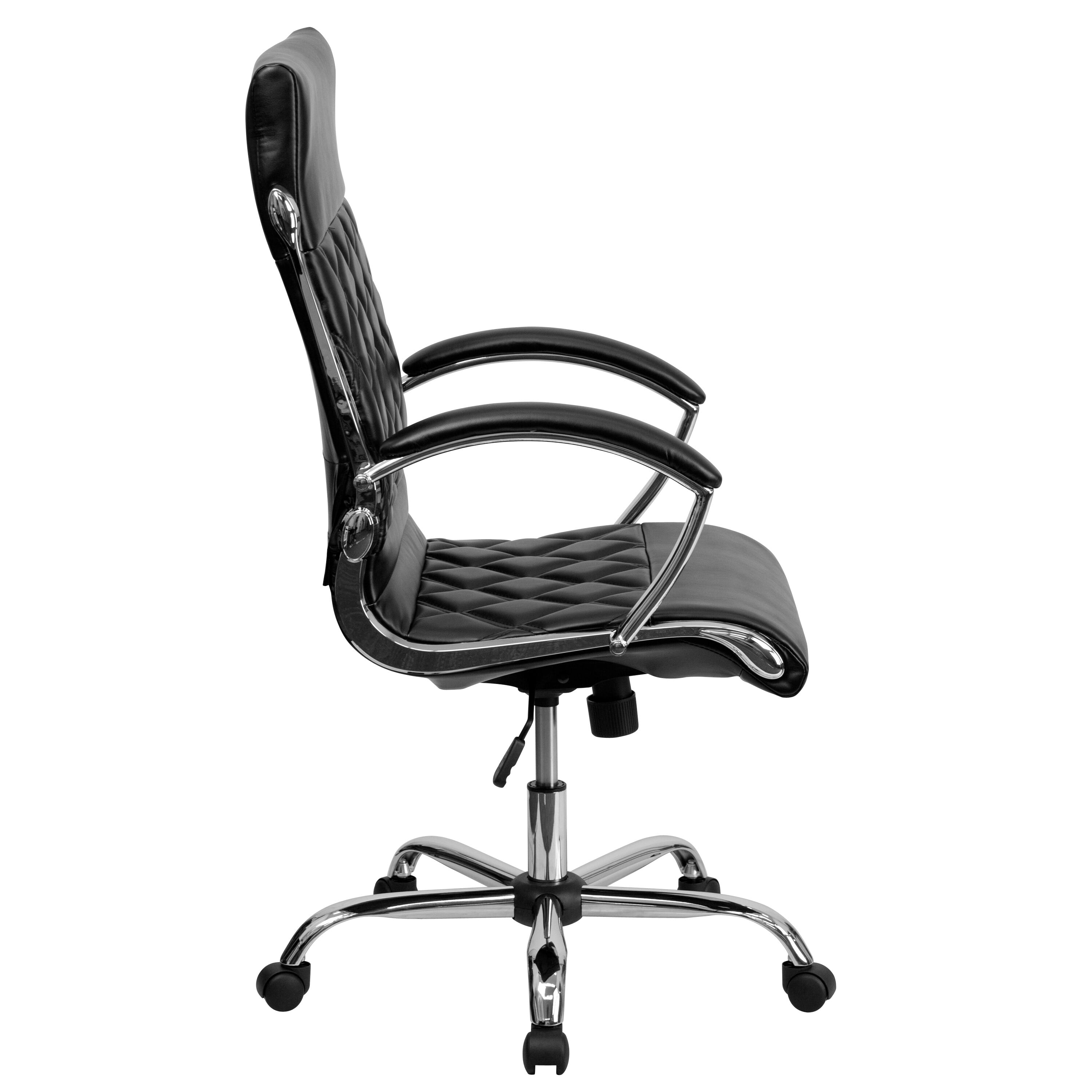 Black Leather Diamond Stitch Executive Office Chair :  6903-67C-SS-53A-20R-U-19AB-18PB-16HP-12LUM-EDS-CTS-05-9FA-GR 6