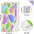 thumbnail image 3 of Beautiful Colorful Neon Leaves Bath Towel Set, Towel Set of 2, Skin-Friendly, Comfortable, Absorbent, Suitable for Bathroom, Travel, Hotel Wash cloth, 3 of 7