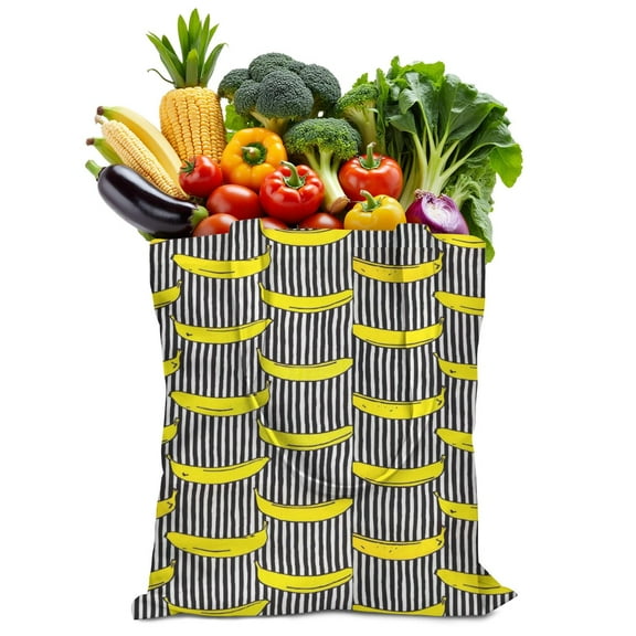 Cute Banana Canvas Tote Bag – Reusable Grocery Bag with Tropical Yellow Fruit Print, Kawaii Banana Illustration, Eco-Friendly Cotton Shopper for Everyday Use