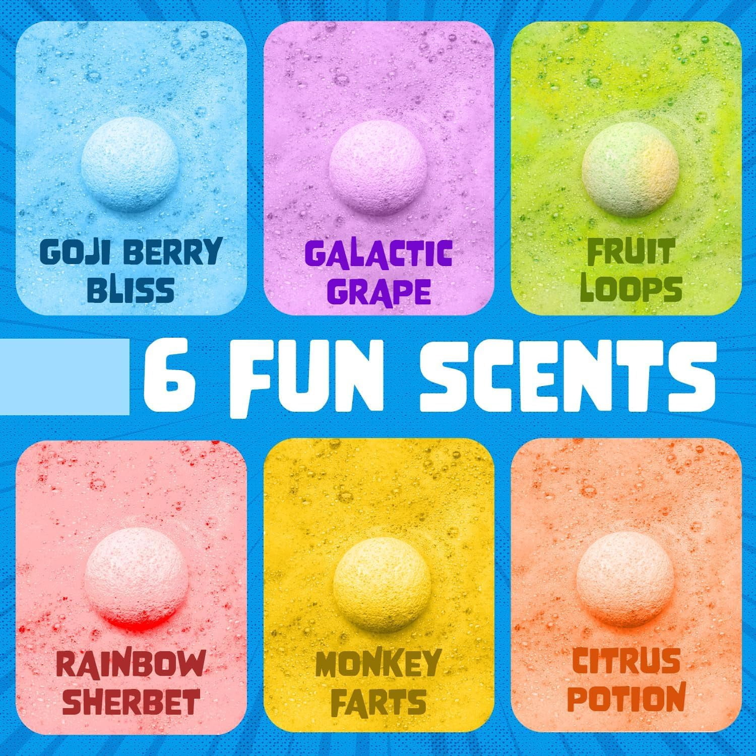 Poke Monster Bath Bombs for Kids with Surprise Inside (6 Pack) - Large Bubble Bath Bomb for Boys & Girls - Fruity Scent, Skin-Safe, USA Made, Children and Boys Valentines Gift by Two Sisters