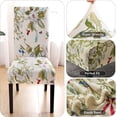 thumbnail image 5 of Dining Room Chair Covers Slipcovers Set of 6, Stretch Spandex Removable Washable Printed Parsons Chair Cover Seat Protector for Dining Room, Hotel, Ceremony, Banquet, Wedding (Blooming Flower), 5 of 6