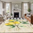 thumbnail image 2 of Hello Summer Lemons Large Area Rugs 6x9 ft Farmhouses Fruits Black Plaid Retro Letter Washable Rug Non Slip Indoor Carpet Absorbent Floor Mat for Living Room Bedroom Dining Room, 2 of 9