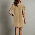 thumbnail image 4 of Blmnix Short Dress Woman Dress Button Down Shift Petticoat Collared Mini Yellow Short Sleeve with Pockets Womens Casual Dress,XL, 4 of 7