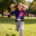 thumbnail image 4 of Niños de Moda Lindo Juguetón Impresión 3/4 Manga Cuello Redondo Tops para Tweens, Suave Camisa de Poliéster Transpirable para la Escuela Y el Juego, 4 of 8