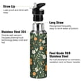 thumbnail image 3 of Yayeee 20oz Insulated Water Bottle Double Wall Stainless Steel with Flip Straw Lid, Orange Flowers, 3 of 7