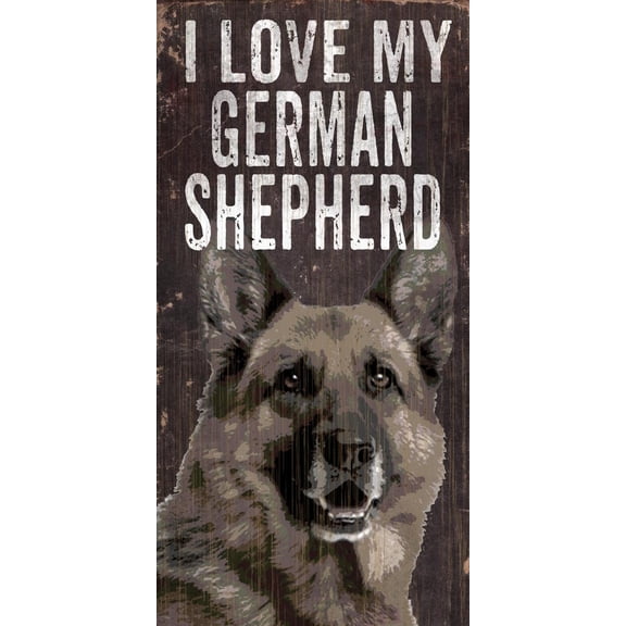 Pet Sign Wood I Love My German Shepard 5"x10" - Special Order