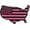 Pink, variant on US MAP BLUE COUNTRY FLAG PATCH, US Flag Embroidered Artwork Heat Sealed Backing Sew-On / Iron-On Patch - 4" x 2.75"