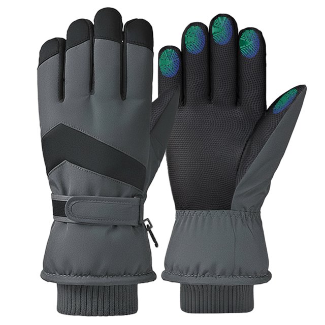 AUTOWT Guantes de Esquí de Invierno, Resistentes al Viento Térmicos con Pantalla Táctil, Ajustables Antideslizantes Unisex para Adultos para Snowboard Esquí Montañismo Camping y Ciclismo