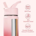thumbnail image 5 of Daluvenix 12oz Insulated Kids Water Bottle with Straw and Carry Handle, Leak-Proof BPA-Free Stainless Steel Bottle, Gradient Pink, 5 of 10