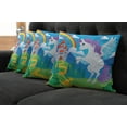 thumbnail image 5 of Ambesonne Fantasy Throw Pillow Cover 4 Pack, Unicorn with Rainbow, 20", Multicolor, 5 of 5