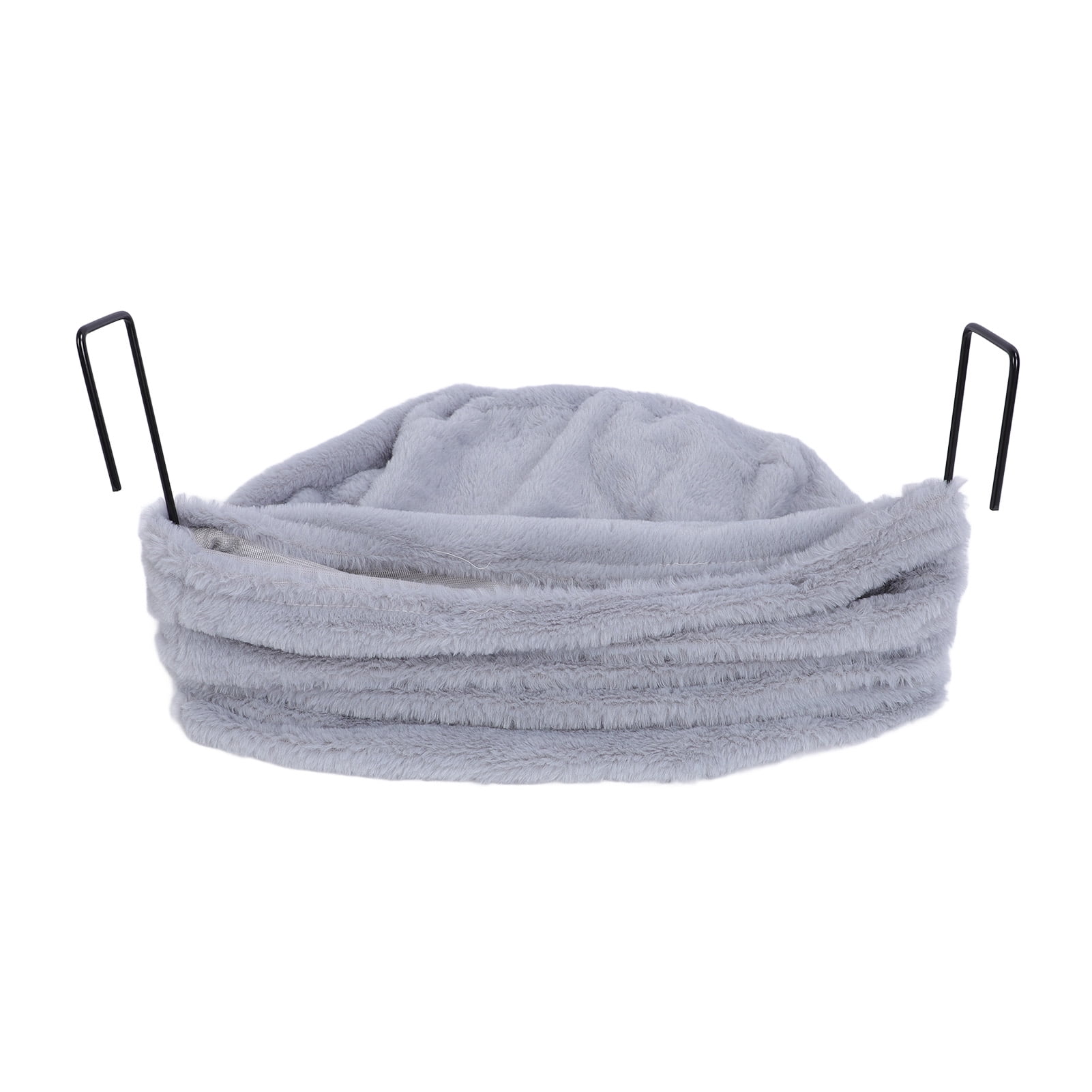 Yajisi Premium Cat Hammock Bed with Metal Curved Stand, Semicircle Plush Space Saving Sleeping Perch for Indoor Cats, 18.11 in / 46 cm Length, Enhanced Comfort Pet Furniture, Gray