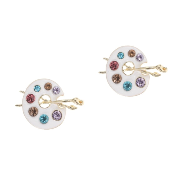 Masteelf 2pcs Paint Palette Brooch Women Brooch Pin Unique Pin Brooch Pin Suits Lapel Pin Rhinestone Pin for Hats and Scarves and Clothes