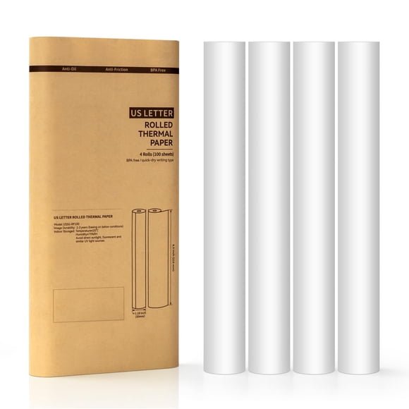 Papel para impresora térmica Gloryang, tamaño carta estadounidense, 8.5 x 11 pulgadas