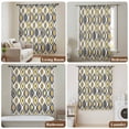 thumbnail image 5 of Yellow Black Geometric Sheer Curtains 54 Inches Long, Abstract Art Diamond Modern Light Filering Curtains, Breathable Simi Curtain Privacy Drapes for Kitchen Bathroom Nursery Small Window Treatment, 5 of 7