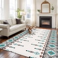 thumbnail image 3 of Teal Black Boho Area Rug 5x7 Washable Rug Non Slip Vintage Ethnic Tribe Abstract Art Retro Large Area Rug Soft Stainresistant Indoor Floor Carpet for Living Room Bedroom Home Office Dining Room, 3 of 8