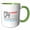 Green/White, variant on 3drose, Text Cph Copenhagen, Denmark, Coordinates. Around the World by Air, 11oz Two-tone Black Mug