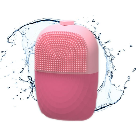 Rodillo de hielo, molde de silicona reutilizable en forma de cubo con cepillo para terapia de frío facial, rodillo de masaje facial (multicolor, rosa)
