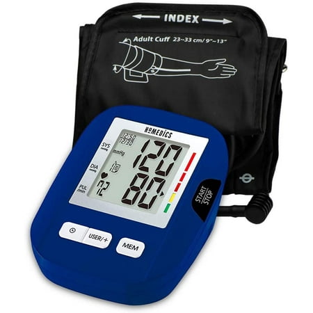 HoMedics Upper Arm Blood Pressure Monitor | Easy One-Touch Operation 120 User Memories (60 Per User) | Standard Sized Cuff and Storage Bag Included
