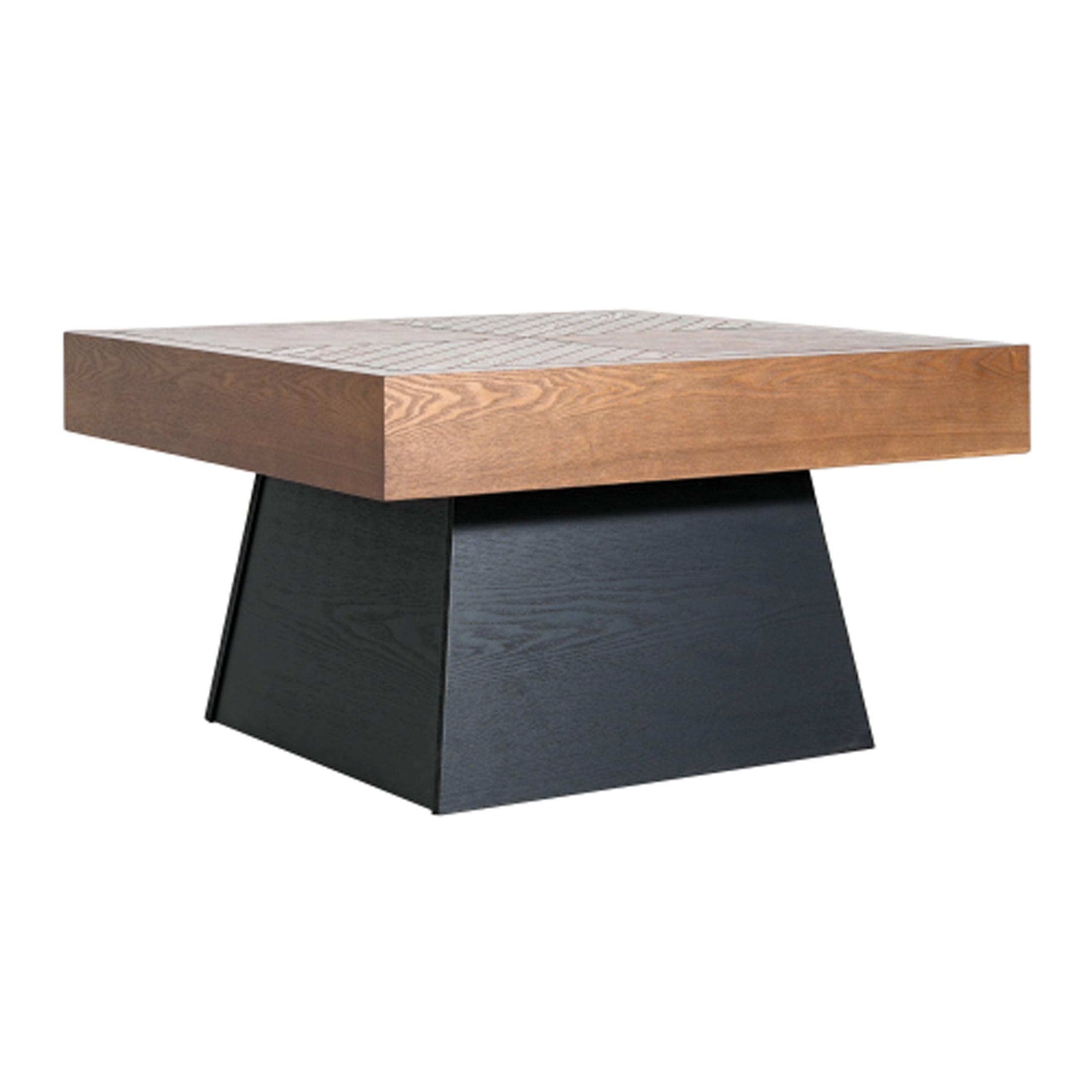 Kevinplus 31.50" Modern Flower Shaped Coffee Table with Storage for Living Room, Apartment, Office, Dark Brown