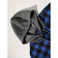 thumbnail image 4 of YUBIKWETE Men's & Big Men's Long Sleeve Plaid Flannel Hooded Shirt, Sizes S-3XL, 4 of 6
