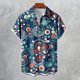 thumbnail image 3 of ZHAOCHENG Camisa hawaiana de manga corta para hombre, de verano, con bolsillo frontal, estampado hawaiano, informal, de algodón, estilo funky, de lino para playa, camiseta Y2K para hombre., 3 of 5
