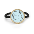 thumbnail image 1 of Simple Geometry Hand Painted Kite Pattern Silver Metal Hair Tie And Rubber Band Headdress, 1 of 3