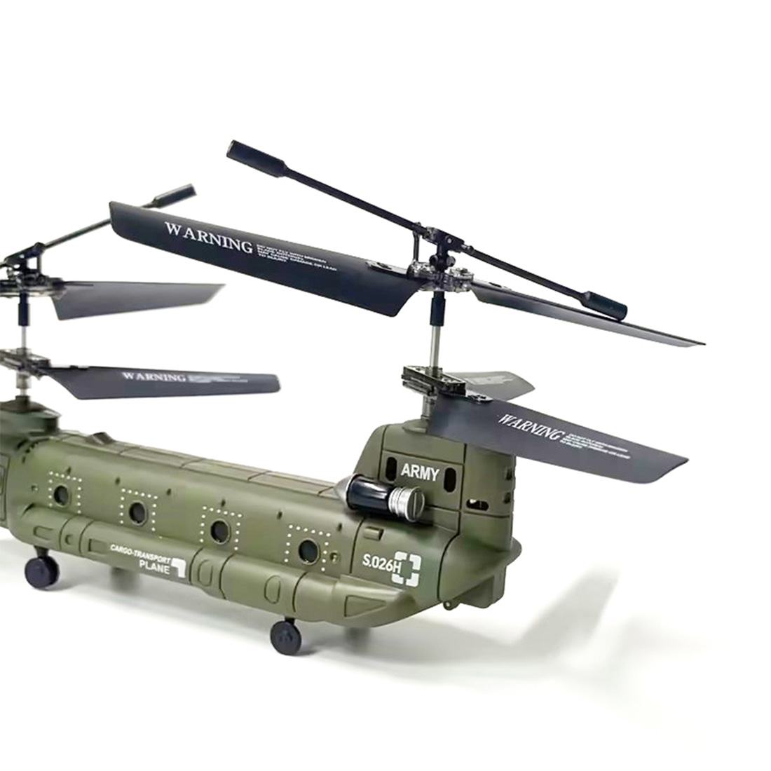 S026H Dual-Rotor Transport Helicopter, 2.4G RC 3CH Dual-Rotor Military Aircraft Model (RTF Version/Army Green)