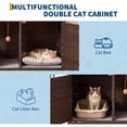 thumbnail image 6 of 47.3” Large Double Cat Litter Box Enclosure Furniture - Hidden Rattan Cabinet with Removable Mat & 2 Hooks for 2 Cats, 6 of 9