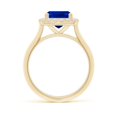 thumbnail image 3 of ANGARA Lab Grown Blue Sapphire Engagement Ring in 14K Yellow Gold for Women (Size-10x8mm) | September Birthstone, Anniversary, Jewelry Gift for Women | Lab Grown Blue Sapphire Ring, 3 of 8