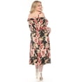 thumbnail image 3 of White Mark Women's Plus Size Cold Shoulder 3/4 Sleeve Dress, 3 of 6