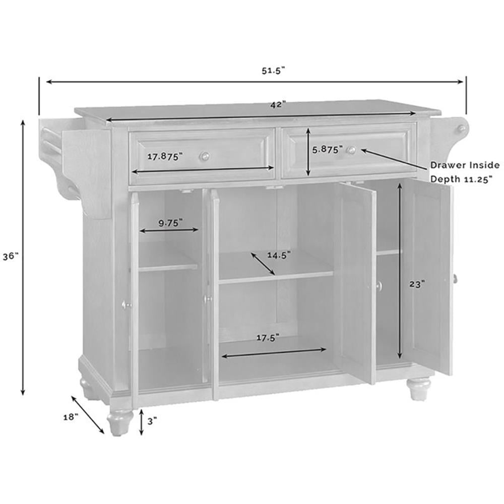 Crosley Furniture Cambridge Natural Wood Top Kitchen Island in Cherry