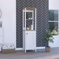 thumbnail image 3 of FM FURNITURE Arctic 16"W Modern Engineered Wood Linen Cabinet in Light Oak/White, 3 of 7