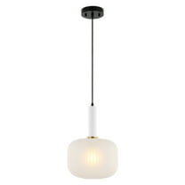 SAFAVIEH Naois LED White Glass Pendant Light with White Shade