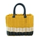 thumbnail image 2 of Cesta de plástico tejida a mano con asa | Caja de almacenamiento portátil multifuncional para el hogar, el baño y las compras | Organizador amarillo ligero e impermeable | 24 x 18 x 14 cm, 2 of 6