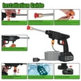 thumbnail image 3 of Cordless Pressure Washer 400PSI 300W Portable Power Washer 2 Nozzles Foam Bottle 1200mAh Rechargeable Battery Car Bike Patio Window Fence Cleaning 19.7Ft Spraying Distance 16.4Ft Water Hose Kit, 3 of 13