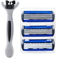 thumbnail image 2 of Rastrillo Afeitador SmoothMax 1Paq 1x3Cartuchos 1Mango 6Hojas Cabeza Flexible Gris/Negro/Azul Acero Inoxidable/Plástico., 2 of 2