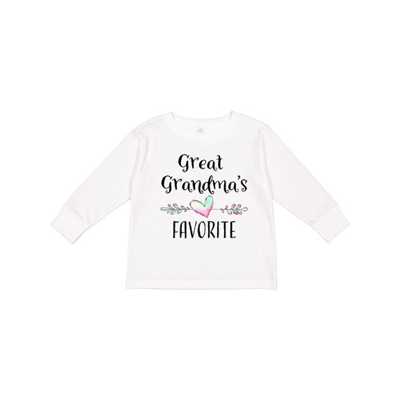 Inktastic Great Grandmas Favorite- Heart Great Grandchild Boys or Girls Long Sleeve Toddler T-Shirt