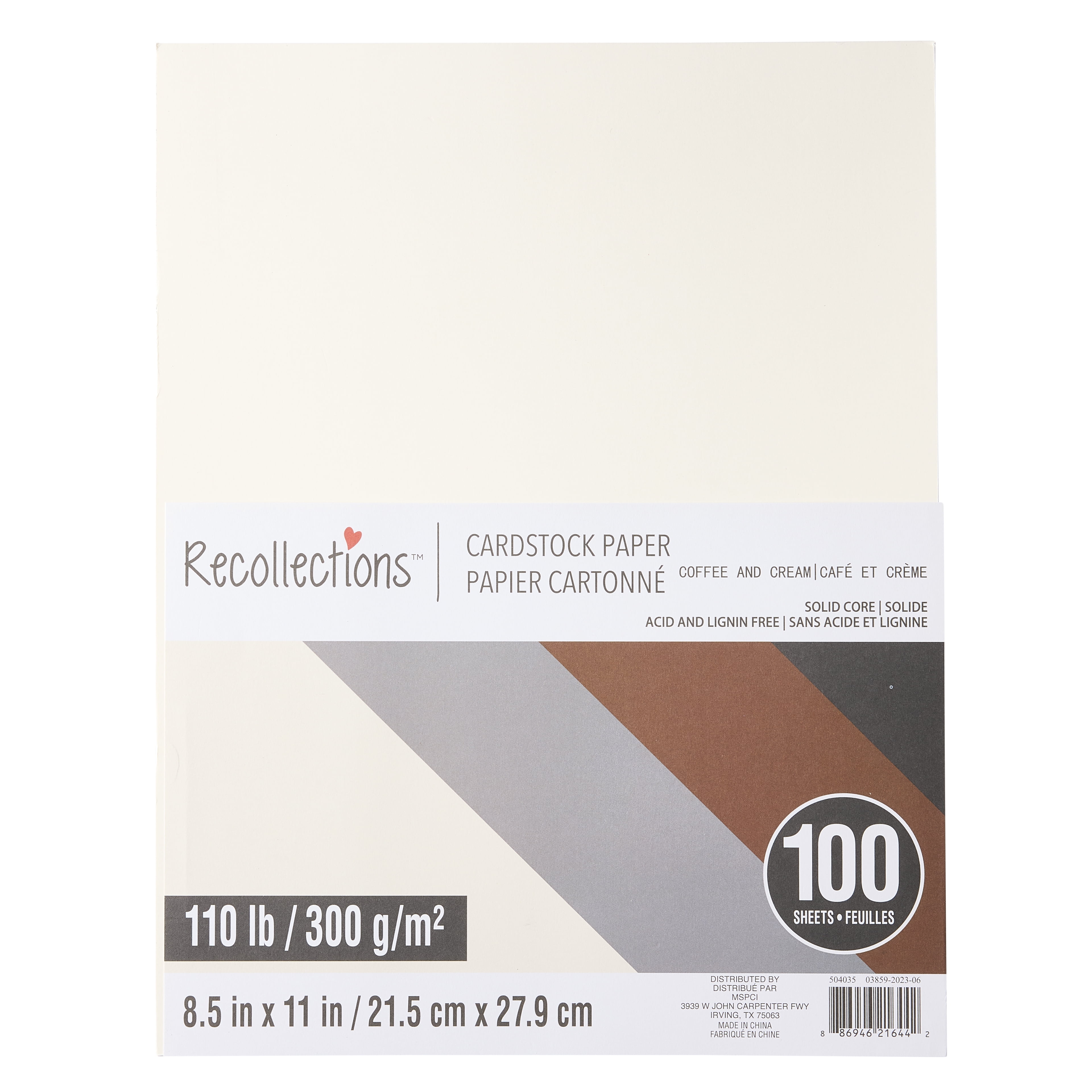 Recollections Coffee & Cream 8.5" x 11" Cardstock Paper, 6 Packs: 100 ct. (600 total)