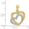 thumbnail image 3 of Finest Gold 14K Yellow Gold with Rhodium Diamond Entwined Hearts Pendant, 3 of 3