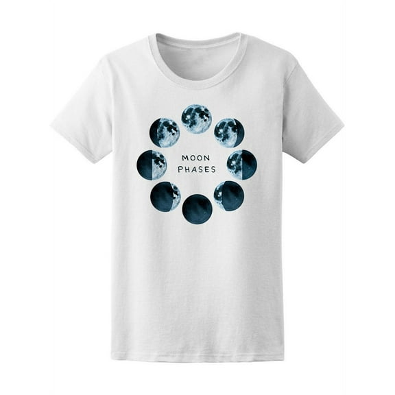 Fashion Trendy Moon Phases T-Shirt Women -Image by Shutterstock, Female XX-Large