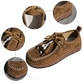 thumbnail image 6 of Rokment Womens Vintage Boho Beach Walking Shoes Wide Width Comfortable Beads Casual Suede Arch Support Mary Jane Cork Footbed Platform Oxfords Dress Fashion Sneakers Brown Size 9.5, 6 of 8