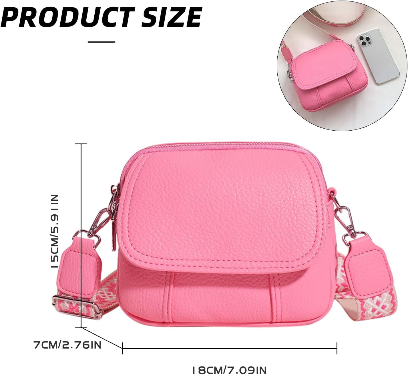 Crossbody Bags for Women,Small Crossbody Purse with Adjustable Shoulder Strap,Vegan Leather Small Handbags for Women