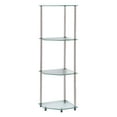 thumbnail image 3 of Convenience Concepts Designs2Go 4 Tier Corner Shelf, Adjustable, 13.75"W x 13.75"D x 46.50"H, Clear Glass, 3 of 4