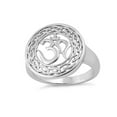 thumbnail image 3 of 925 Sterling Silver Oxidized Platinum Plated Om Round Women Valentines Day Gifts Ring, 3 of 4