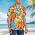 thumbnail image 5 of Bixox Men's Hawaiian Shirts Men's Pumpkins Sunflowers Print Short-Sleeve Shirt-Large, 5 of 8